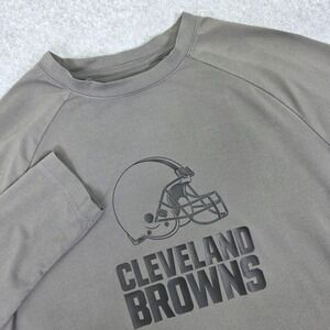 NFL Team Apparel Cleveland Browns Men's Large Gray Long Sleeve Performance Shirt